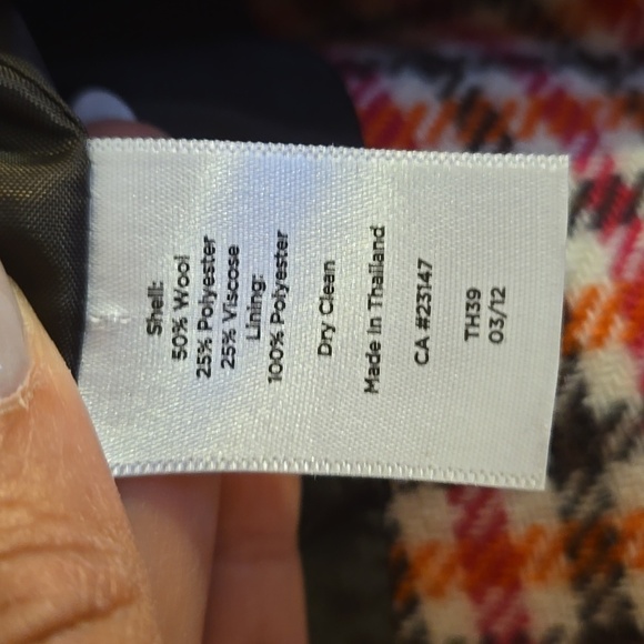 Talbots Shetland Wool Multi Color Plaid Elbow Patch Lined Blazer BWOT - Picture 13 of 13